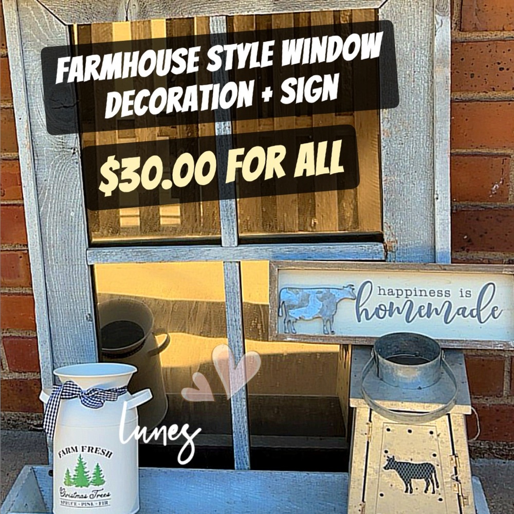 Farmhouse Window Decor with Sign
